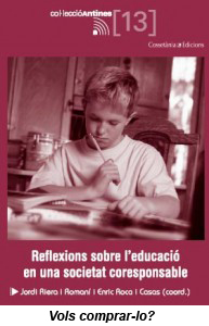 Tapa llibre "Reflexions sobre l'educaci� en una societat coresponsable"