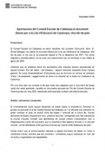 Portada de l'informe del Consell Escolar de Catalunya