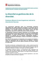 La diversitat es gestiona des de la diversitat.