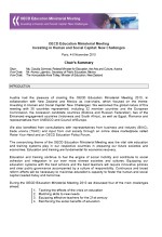 OECD Education Ministerial Meeting Investing in Human and Social Capital: New Ch